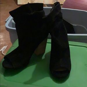 Black suede booties